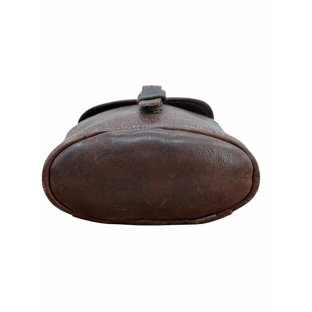 Vintage Gap 90s Brown Leather Crossbody Mini Bag Small Women's Saddle Bag Boho - Picture 6 of 10